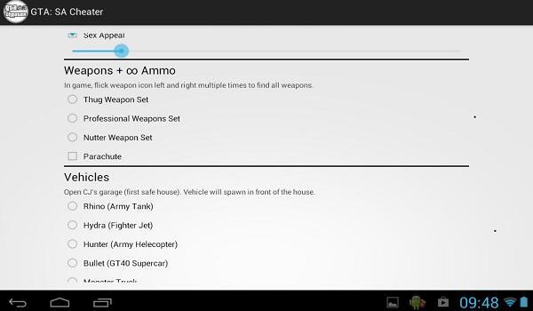GTA San Andreas GTA: SA Cheater for Android (no root) Mod 