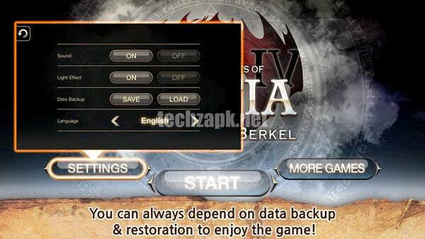 Inotia 4 Mod APK Menu