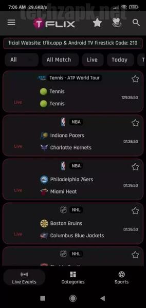 TFlix Sports APK No Ads